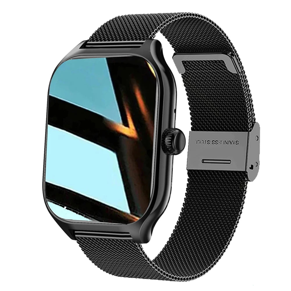 Montre connectée Plus – Hommes & Femmes – Écran tactile 1,77” – Montre de sport et fitness – Appels Bluetooth – Compatible Android – Montre numérique à cadrans multiples