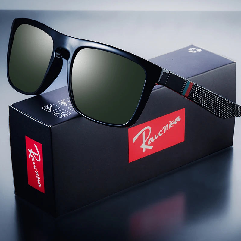 Lunettes de soleil vintage carrées et polarisées – pour hommes et femmes – style rétro, idéales pour la conduite, la pêche et les activités en plein air. Protection UV400.